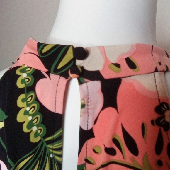 LondonTimes Women's Floral Halter Jumpsuit - Pink and Green, Sz.14 - Picture 5 of 13